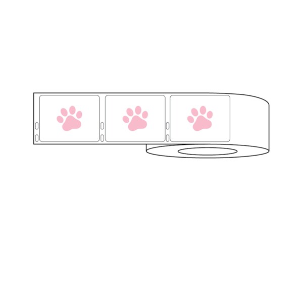 Dymo Prescription Label w/Paw Print 2-3/4" x 2-1/8" White w/Pink